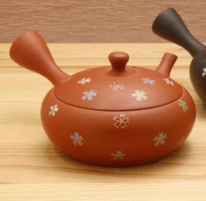 Kyusu Japanese Teapot TOKONAME KUTANI WARE Flower Chirashi Ceramic Mesh Japan RD - Picture 1 of 5