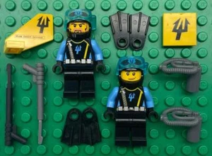 2 Lego AquaRaiders II Minifigs Lot: aquazone underwater figures scuba divers - Picture 1 of 1