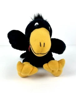 Peluche Vintage Corbeau Noir ESC International avec Étiquette - Jouet Ancien - Imagen 1 de 11