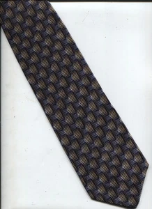 NEW CLASSIC STONEHENGE 100% SILK GEOMETRIC BLUE NECK TIE NECKTIE HOLIDAY GIFT - Picture 1 of 1