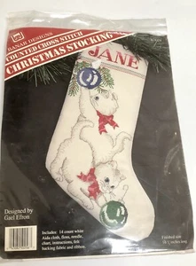 Banar Design Counted Cross Stitch Christmas Stocking Gael Efron NOS New - Picture 1 of 6