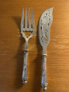 Art Noveau Fischserviere (2) hochwertiges schönes Design 1800-1899 - Bild 1 von 2