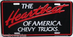 gmc chevy trucks tag heartbeat emblem license plate logo decal sign reg cab long - Picture 1 of 1