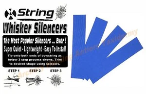 BLUE Bow String SILENCERS Archery Rubber Whiskers Recurve Compound FREE SHIPPING - Picture 1 of 1