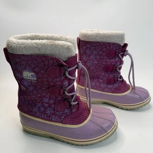 Sorel Damen Schneestiefel Größe 5 rosa/lila Schneeflocke Winter wasserdicht - Bild 1 von 11