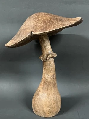 CARVED WOOD PAPER MACHE MOLD/SCULPTURE OF MUSHROOM #M78 - Image 1 of 4