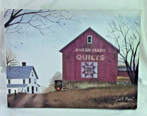 Quilt Barn by Billy Jacobs (15.5 x 11.5) Picture on Canvas Amish - Picture 1 of 2