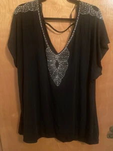 CITY CHIC TOP SUPER CUENTAS TOP BLUSA TALLA XL COLOR ES NEGRO - Imagen 1 de 3