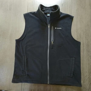 Columbia Fleece Vest Mens Extra Large XL Black Camping Hiking Outdoors Fishing - Picture 1 of 5
