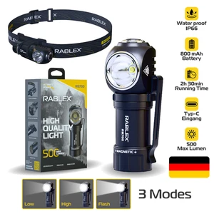 2 in 1 Akku LED Taschenlampe Stirnlampe Aufladbar Rablex Mini-Größe Wasserdicht - Bild 1 von 8