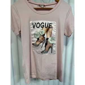Camiseta Davida Vogue Diamantes de Imitación Tacones Altos Rosa Para Mujer Grande **Algunas líneas de desvanecimiento DSCR. - Imagen 1 de 5