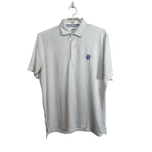 Johnnie-O Men’s Size M Blue White Mini Sickles Polo Shirt Stretch Performance - Picture 1 of 8