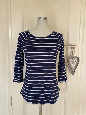 Damen Shirt Bluse 3/4 Arm blau weiß XS marine navy Streifen-Shirt T-Shirt - Bild 1 von 4