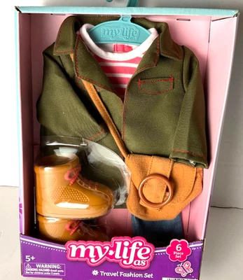 Juego de moda de viaje My Life As de 6 piezas para muñeca de 18"" nuevo Foto 1 de 3