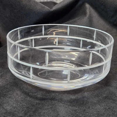Tiffany & Co Moderno Bambú Cristal Vidrio Cuenco 6" x 3" Firmado 42111 Foto 1 de 4