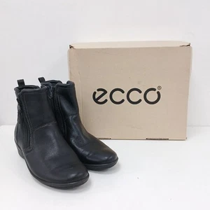 Ecco Course Leather Ankle Boots Womens UK 5 Black RMF04-SJT - Picture 1 of 9