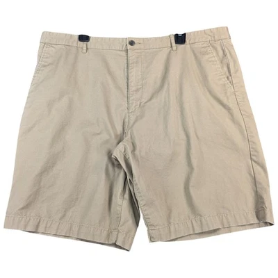 Шорты мужские Claiborne 40 хаки бежевые плоские спереди хлопчатобумажные повседневные для прогулок - Изображение 1 из 4