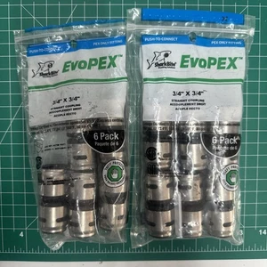 NOS 11-teilig SharkBite EvoPex 3/4" x 3/4" gerade Kupplung K016A6 nur Pex passend - Bild 1 von 7