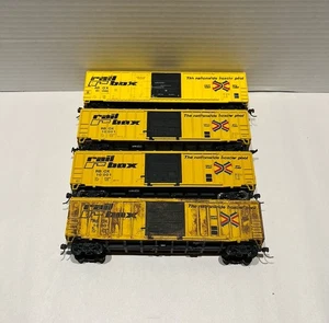 Vier HO Scale Athearn & MDC 50’ TTX Railbox Box Cars - Bild 1 von 6