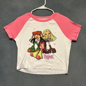 Camisa Bratz Raglán Autocortada XL Estampado Gráfico Coqueta Kidcore Manga de Béisbol - Imagen 1 de 5
