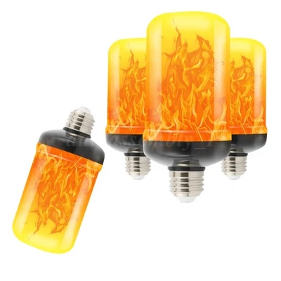 Led Flame Light Bulb, 4 Pack E26 Flickering Light Bulbs Flame Light Bulbs 4 Mode