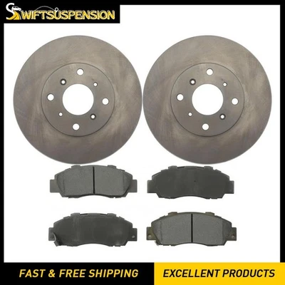 Kit de rotores de freno delanteros y pastillas de cerámica para Honda Prelude 1993 1994 1995 1996 Foto 1 de 4