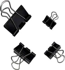 Binder Clips Paper Clamps Office Supplies 4 Assorted Sizes 120 Pcs Modern NEW - Picture 1 of 5