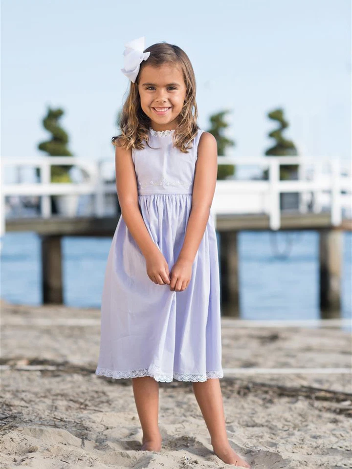 NEW Strasburg Children Beach Dress for Girls Summer 2-10 Pink Lavender White - Image 1 of 4