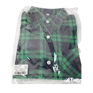 New Boys Green Plaid Flannel Button Front Shirt Size 6 LS - Picture 1 of 4