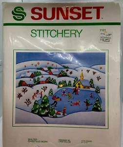 Cosidor al atardecer acolchado “Mañana de Navidad” diseño artesanal vintage  - Imagen 1 de 7