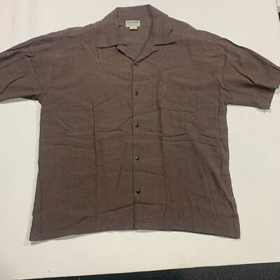 BC Ethic Lounge Short Sleeve Button Down Pocket Shirt Brown Men's XL USA VTG - Image 1 of 4