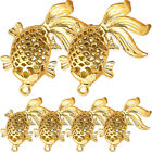 6pcs Vintage Brass Small Goldfish Pendant DIY Keychain Decor Goldfish Modeling
