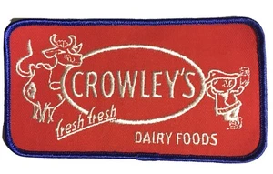 "Parche de tela vintage Crowleys Dairy Foods 4,5 X 3"" B48" - Imagen 1 de 2