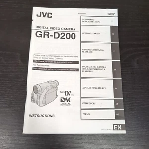 JVC GR-D200EK Mini-DV Digital Video Camera Camcorder Instructions Manual - Picture 1 of 3