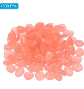 500pcs Glow Rocks 8-11mm Decoration Pebbles Luminous Stones Decor Red - Picture 1 of 5