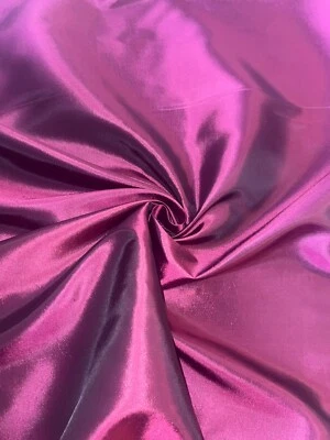 1 METER TWO TONE MAGNETA PLAIN SMOOTH TAFFETA BRIDAL/CURTAIN FABRIC 58” WIDE - Image 1 of 2