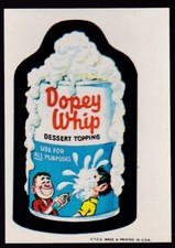 1973 Topps Wacky Packs DOPEY WHIP CREAM NM Rare Pre Die-Cut Production Packages 