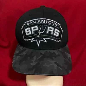 Adidas NBA San Antonio Spurs Adjustable Baseball Hat Black Cap Embroidered Camo - Picture 1 of 4