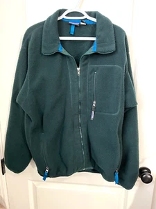 Vintage Patagonia dunkelgrüne Fleecejacke mit durchgehendem Reißverschluss für Herren Größe Large 90er hergestellt in den USA - Bild 1 von 5