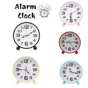 Alarm Clock Non Ticking Analog Display Bedside Office Study Table Desk Clock - Picture 1 of 35