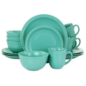 Gibson Home 16 Piece Siam Stoneware Dinnerware Set in Green - Picture 1 of 1