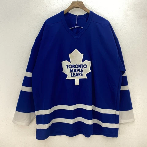Vintage Toronto Maple Leafs NHL Logo V-Neck Blue Jersey Size L Cover