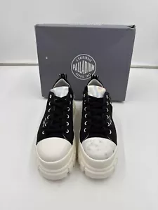 Palladium Womens Revolt Low TX Sneaker Black White Canvas Sneakers Size 8 - Picture 1 of 13