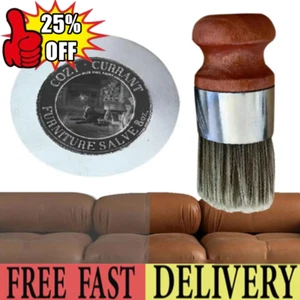 Wise Owl Furniture Salve for Leather w/Boar BristleBrush UK - Picture 1 of 14