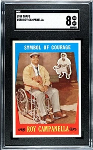SGC 8 - 1959 Topps #550 Roy Campanella SYMBOL OF COURAGE Dodgers HOF - Picture 1 of 2