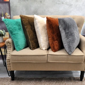 Soft Solid Faux Fur Throw Pillow Case Fluffy Plush Sofa Cushion Cover Home Decor - Picture 1 of 66