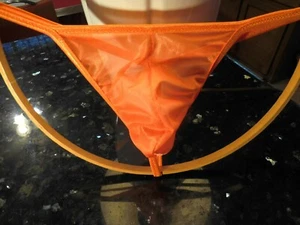 Men's BRAZILIAN String Thong Underwear Back Choice Sheer orange 1 day Shipping - Picture 1 of 3