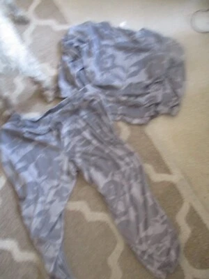 Stan Herman Cozy fleece  Lounge Pajamas 2 Piece Set XL Gray camo top pant - Image 1 of 4