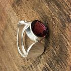 Natural Pink Rubellite Gemstone 925 Silver Band Ring Size  For Girls