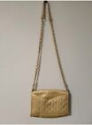 Charming Charlie Crossbody Clutch Purse Faux Leather Gold Color  